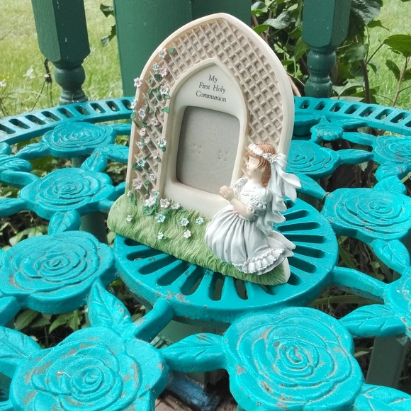 Girls First Communion Painted Ceramic Picture Frame NEW beautiful gift - Picture 4 of 6